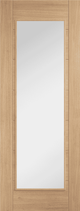 Carini Oak 1L Clear Glass Internal Door Set