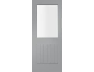 Suffolk Storm Grey 1L - Clear Glass Internal Doors