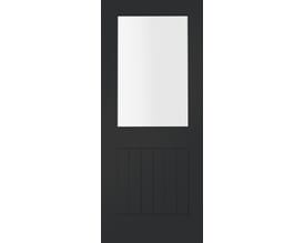 Suffolk Cosmos Black 1L - Clear Glass Internal Doors