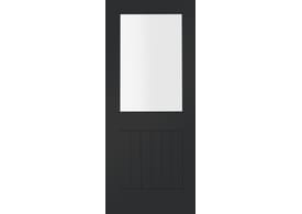 610x1981x35mm (24") Suffolk Cosmos Black 1L - Clear Glass Internal Doors