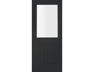 Suffolk Cosmos Black 1L - Clear Glass Internal Doors