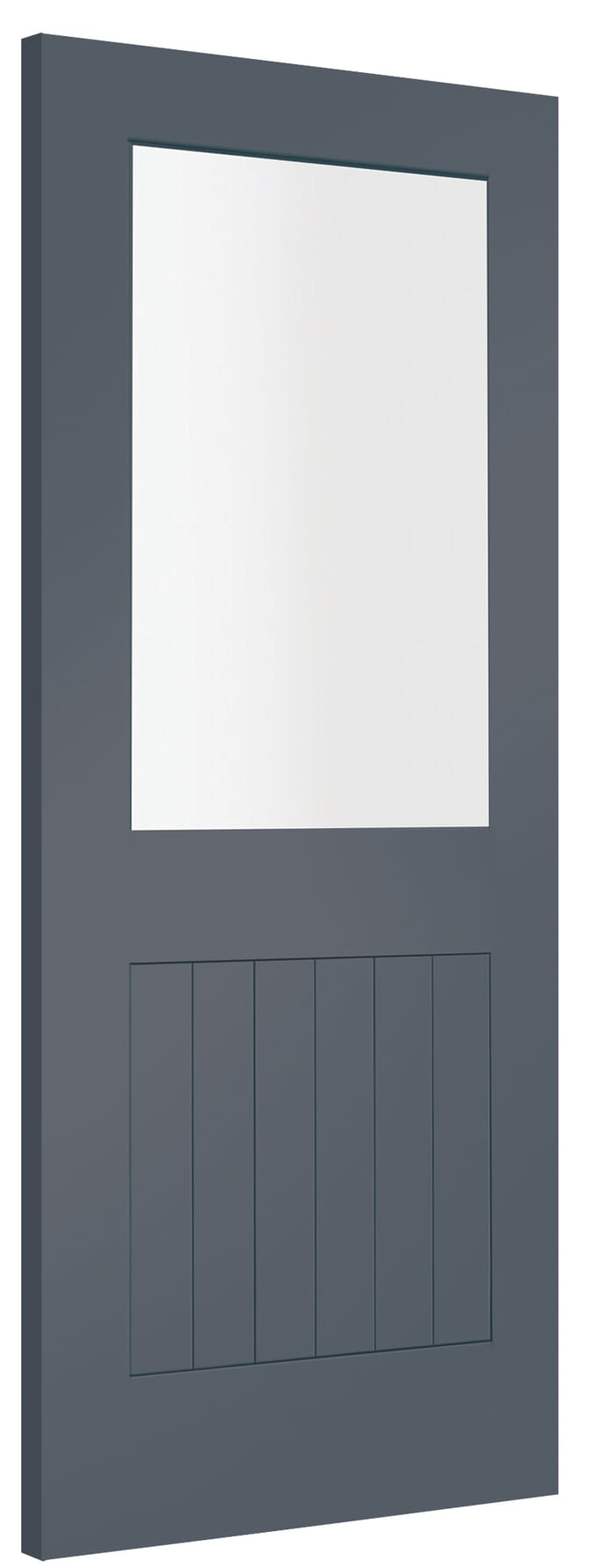 610x1981x35mm (24") Suffolk Cinder Grey 1L - Clear Glass Internal Doors