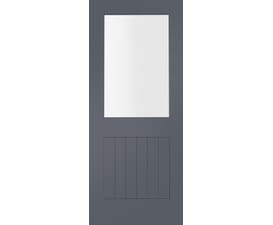Suffolk Cinder Grey 1L - Clear Glass Internal Doors