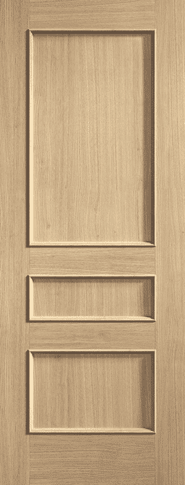 Toledo 3 Panel Oak - Prefinished Fire Door