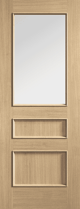Toledo Oak Clear Glass Prefinished Internal Door Set