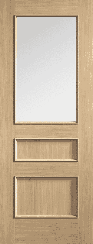 Toledo Oak Clear Glass Prefinished Internal Door Set