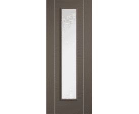 Alcaraz Chocolate Grey 1L Clear Glass - Prefinished Internal Doors
