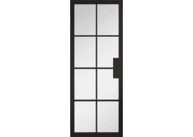 686x1981x35mm (27") Malvern Black - Clear Glass Internal Doors
