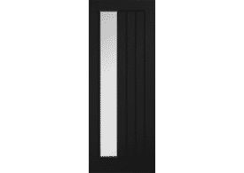 762x1981x35mm (30") Mexicano Black Offset - Clear Glazed Prefinished Internal Doors