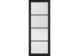 838x1981x35mm (33") Soho Black - Reeded Glass Internal Doors