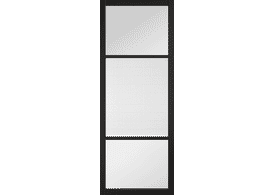 686x1981x35mm (27") Sutton Black - Reeded Glass Internal Doors