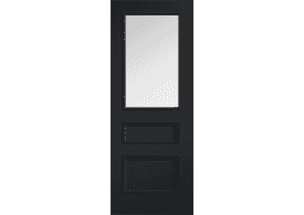 726x2040x40mm Toledo Clear Glazed Black - Prefinished Internal Doors