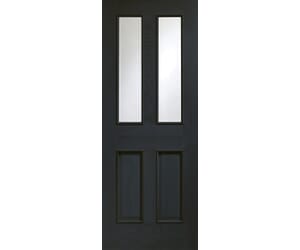 Malton Americano Black Oak Clear Bevelled Glass Raised Mouldings - Prefinished Internal Doors