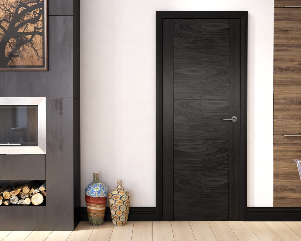686x1981x44mm (27") Iseo Black Oak - Prefinished Fire Door