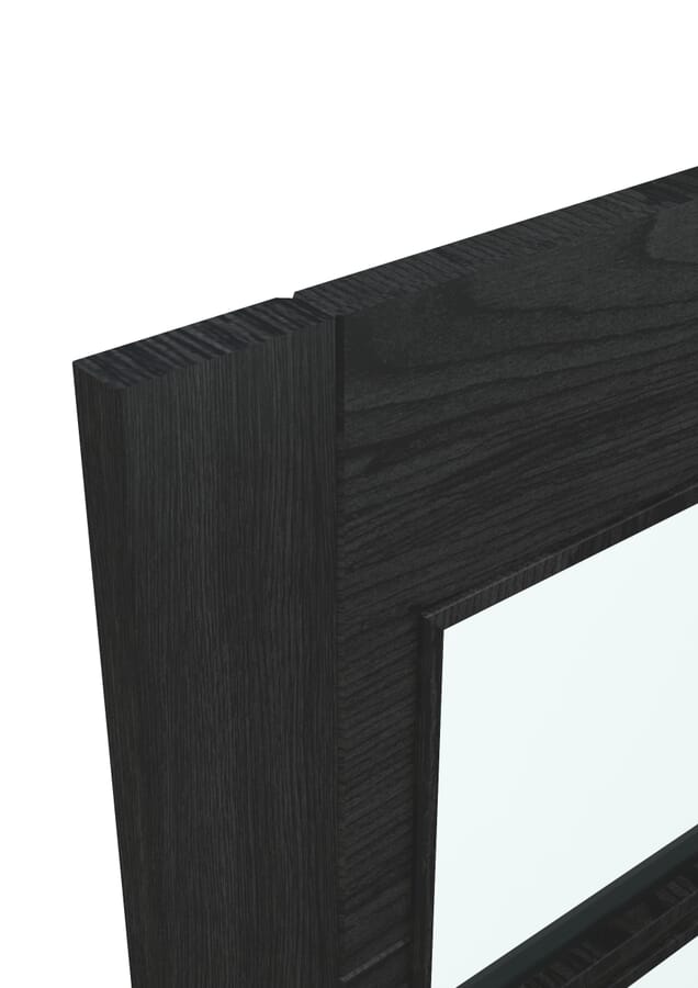 ISEO Black Oak 4 Light Clear Glass – Prefinished Fire Door