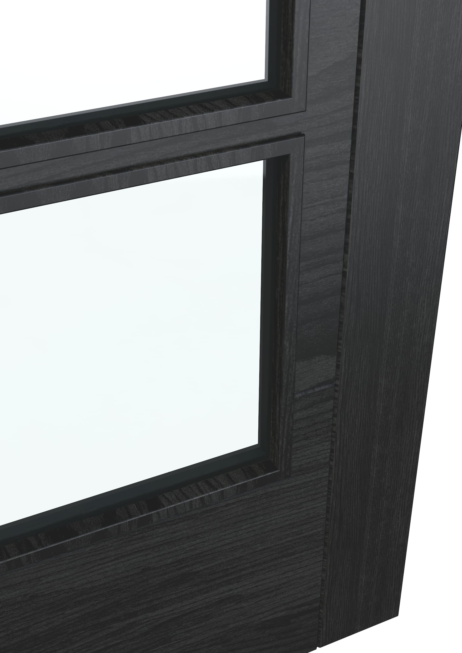 762x1981x35mm (30") ISEO Black Oak 4 Light Clear Glass - Prefinished Internal Doors