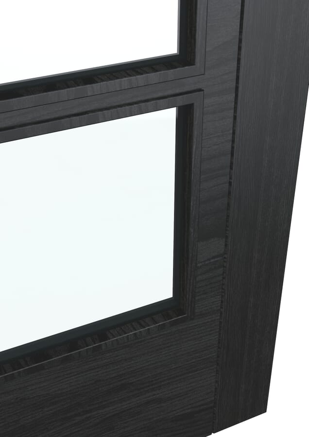 ISEO Black Oak 4 Light Clear Glass – Prefinished Fire Door