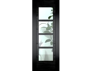 ISEO Black Oak 4 Light Clear Glass - Prefinished Internal Doors