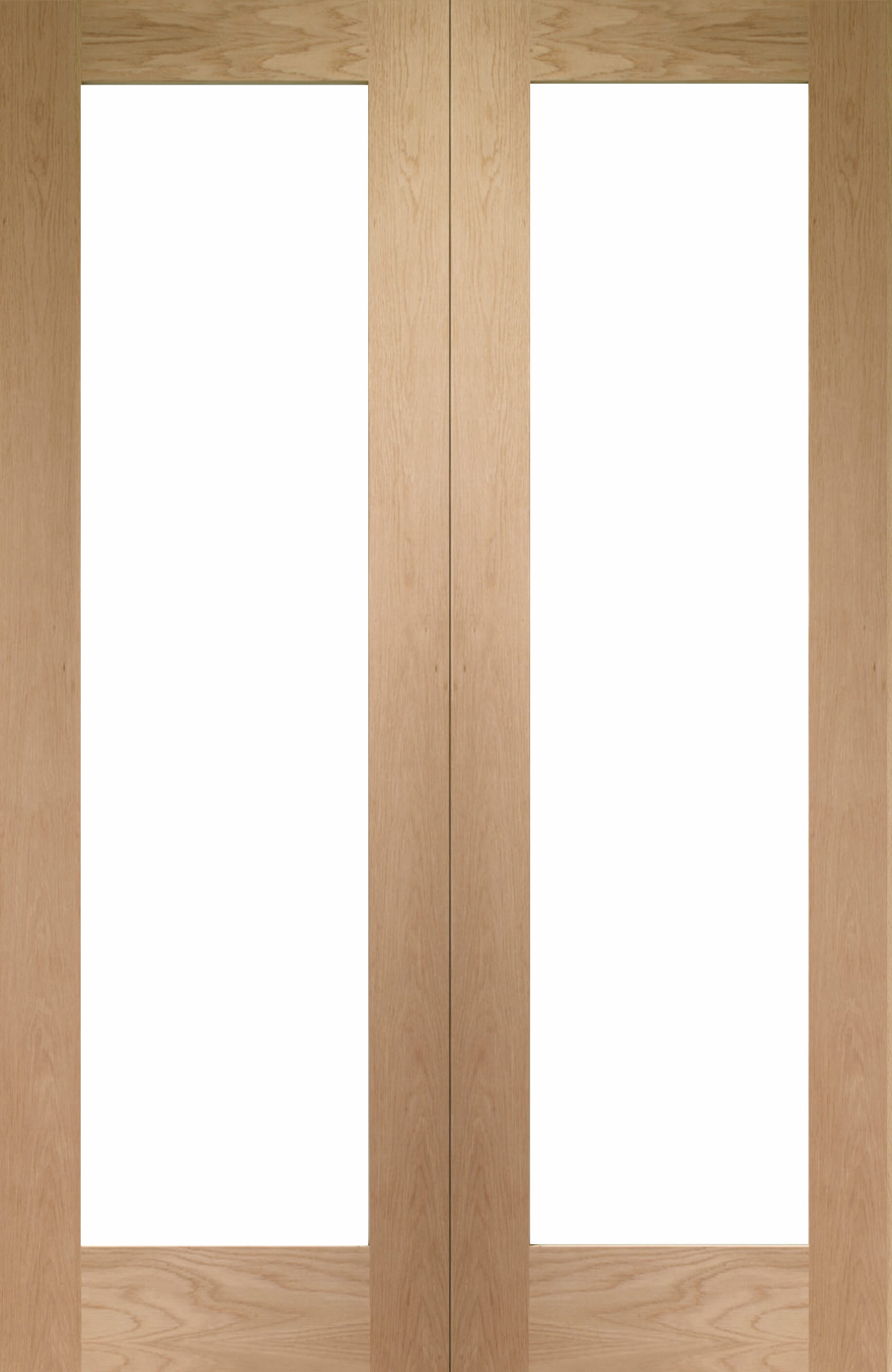 1512x1981x35mm Oak Pattern 20 Clear Glazed Rebated Pair Internal Doors ...