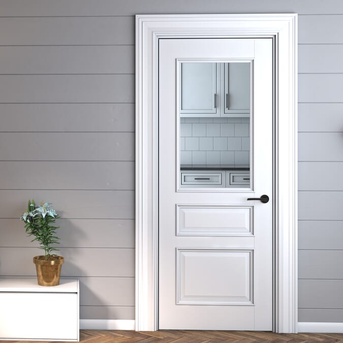 Kent White Clear Glass – Prefinished Internal Doors