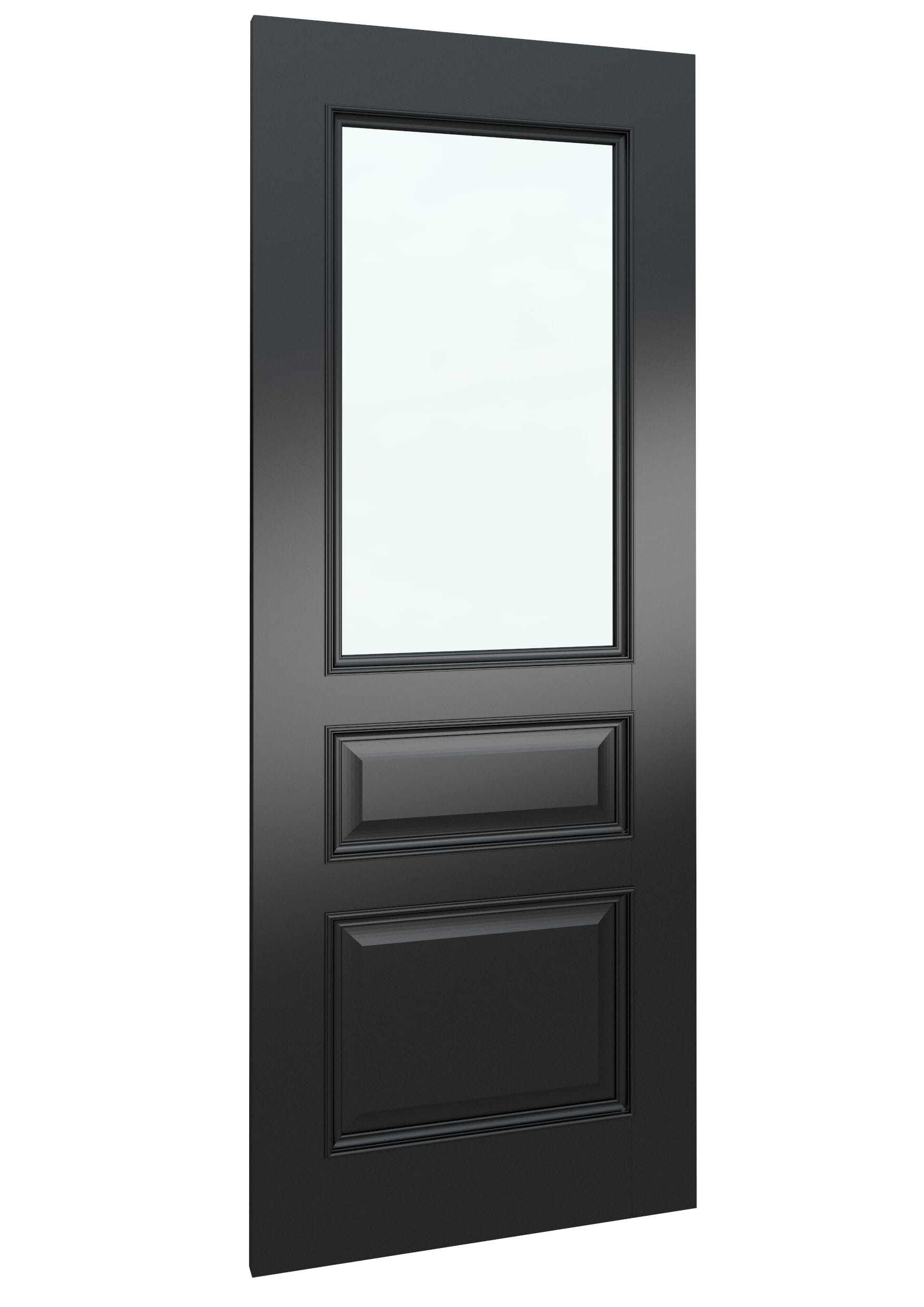 686x1981x35mm (27") Kent Black Clear Glass Prefinished Internal Doors