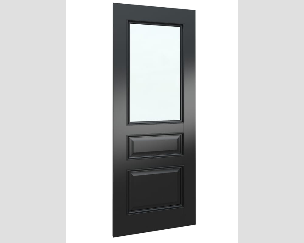 838x1981x35mm (33") Kent Black Clear Glass - Prefinished Internal Doors