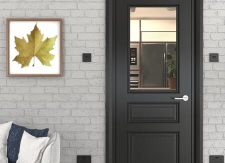 Kent Black Clear Glass - Prefinished Internal Doors