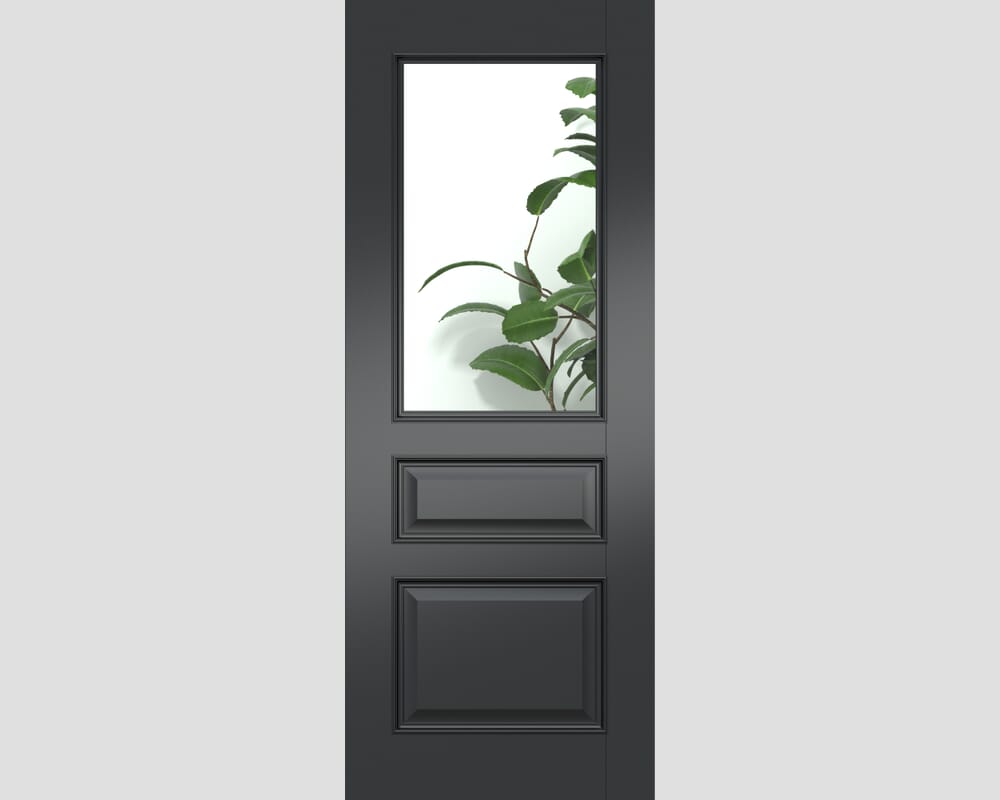 838x1981x35mm (33") Kent Black Clear Glass - Prefinished Internal Doors