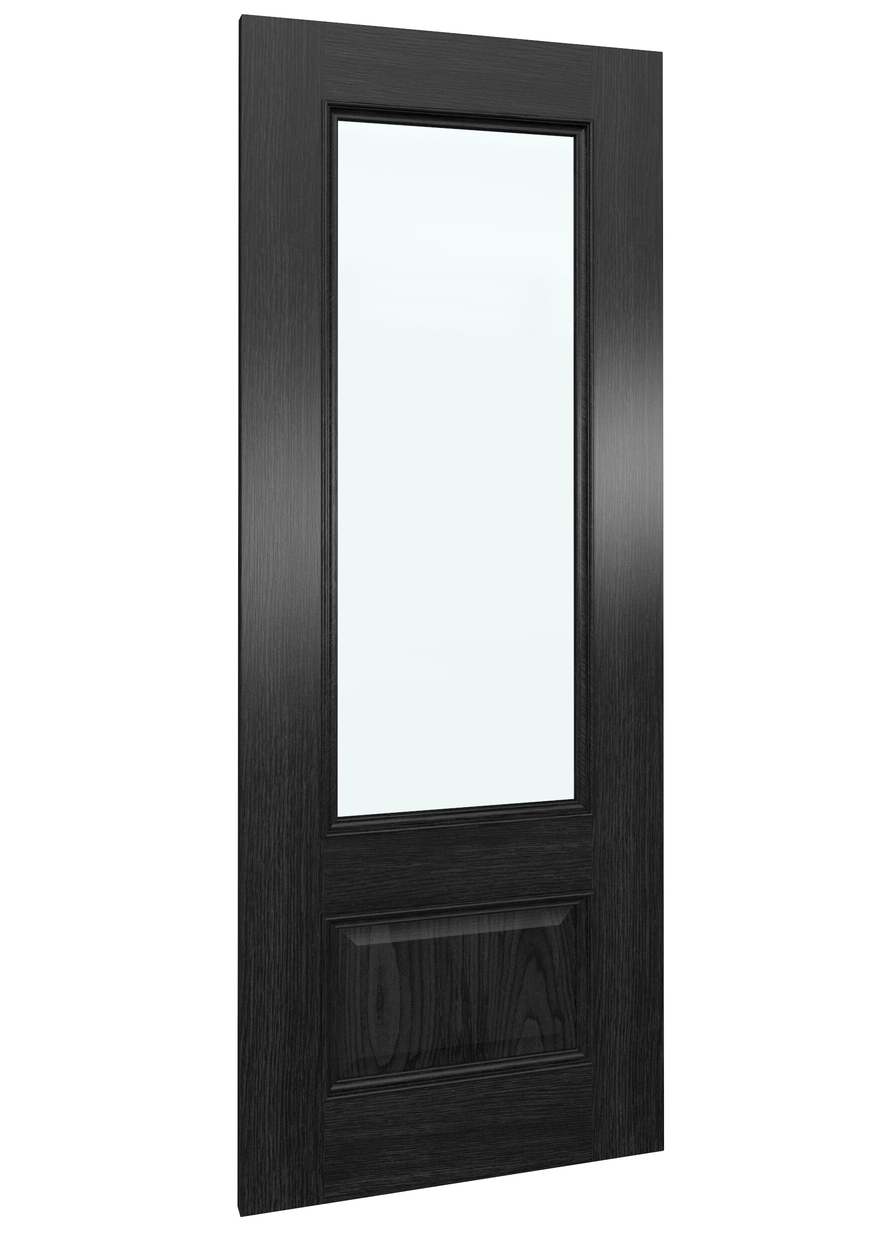 762x1981x35mm (30") Surrey Black Oak Clear Glass Prefinished Internal