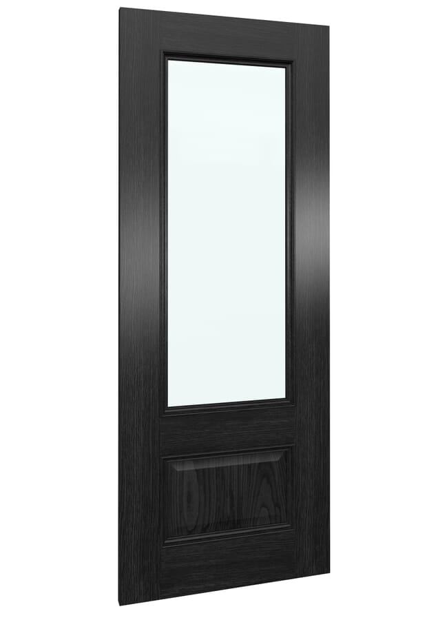 Surrey Black Oak Clear Glass – Prefinished Door