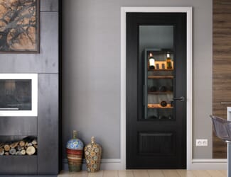 Surrey Black Oak Clear Glass - Prefinished Internal Doors