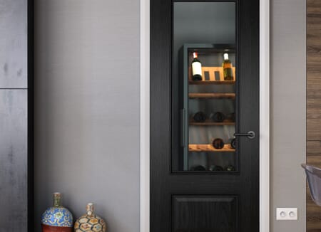 Surrey Black Oak Clear Glass - Prefinished Internal Doors
