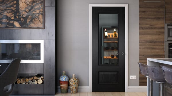 Surrey Black Oak Clear Glass - Prefinished Internal Doors