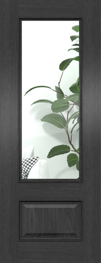 Surrey Black Oak Clear Glass – Prefinished Door