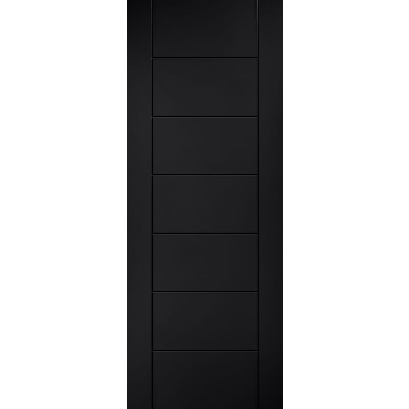 762x1981x44mm (30") Linear 7 Panel Black Laminate Internal Doors at ...