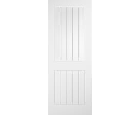 Cottage White Clear Glass with Frosted Lines Laminate Internal Doors