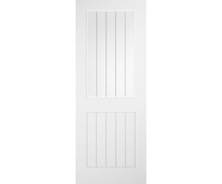 Cottage White Clear Glass with Frosted Lines Laminate Internal Doors