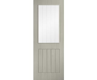 Cottage Light Grey Clear Glass with Frosted Lines Laminate Internal Doors