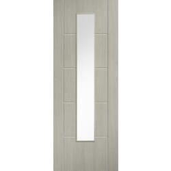 Ladder 5 Panel Clear Glazed Light Grey Laminate Door