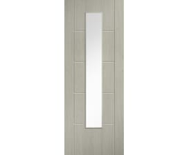 Ladder 5 Panel Clear Glazed Light Grey Laminate Internal Doors