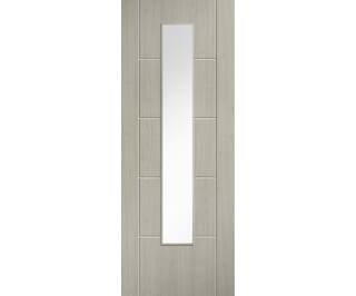 Ladder 5 Panel Clear Glazed Light Grey Laminate Internal Doors