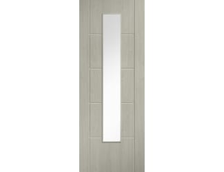 Ladder 5 Panel Clear Glazed Light Grey Laminate Internal Doors
