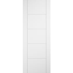 Ladder 5 Panel White Laminate Fire Door