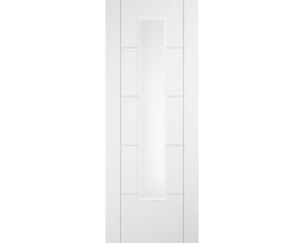 Ladder 5 Panel Clear Glazed White Laminate Internal Doors
