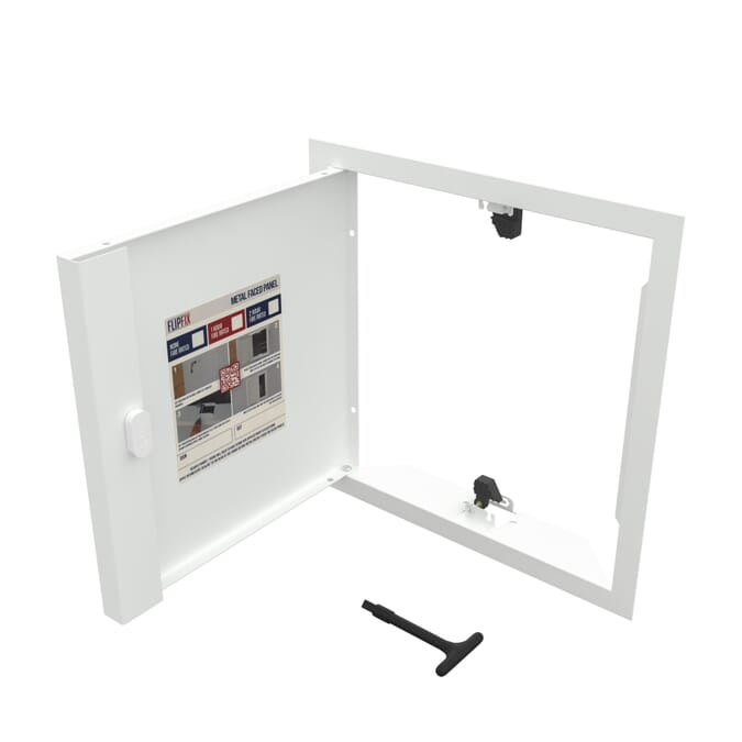 350x350mm (HxW) FlipFix White Metal Access Panel Inspection Hatch