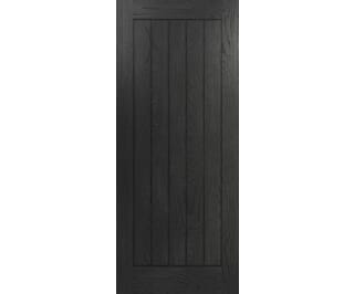 Ely Brushed Black Oak - Prefinished Fire Door
