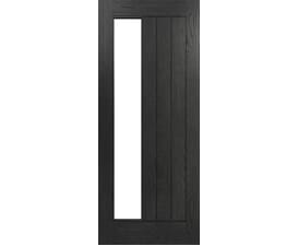 Ely 1SL Glazed Brushed Black Oak - Prefinished Internal Doors