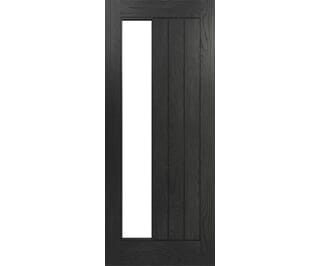 Ely 1SL Glazed Brushed Black Oak - Prefinished Internal Doors