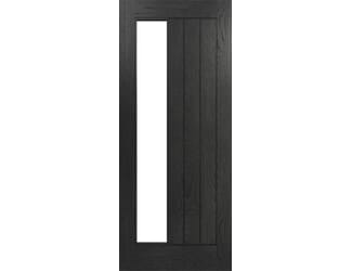 Ely 1SL Glazed Brushed Black Oak - Prefinished Internal Doors