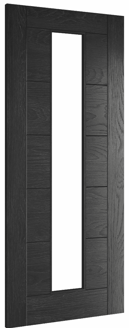 762x1981x35mm (30") Seville Brushed Black Oak Glazed - Prefinished Internal Doors